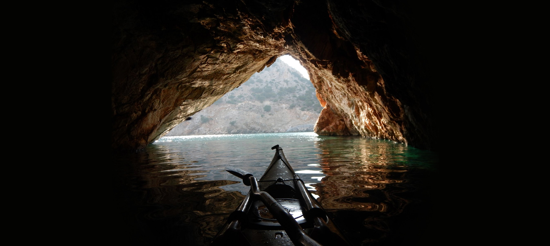 Kayaking on Rina Cave. Sea Kayak Naxos - Sea Kayak Tours